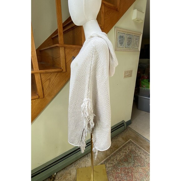 Roffe Accessories Womens Toggle Fringe Bohemian Open Front Cardigan Hoodie OSFM - Picture 5 of 10